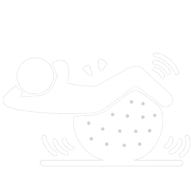 Persoon op een bal in balans