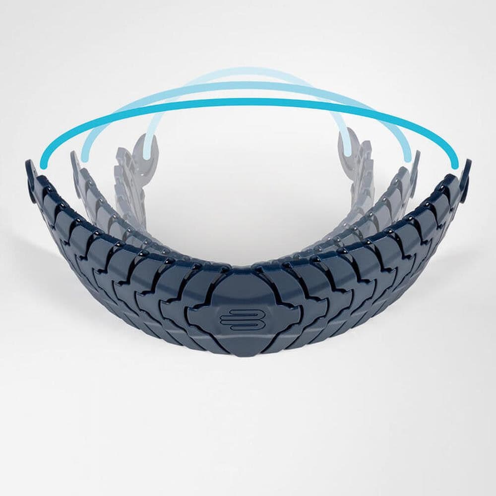 SecuTec® Genu Flex 4 Frisk Fysio hielbrace of kniestrekkende orthese visualisatie met duidelijke bandstructuur en ademende lay-out voor ondersteuning en comfort.