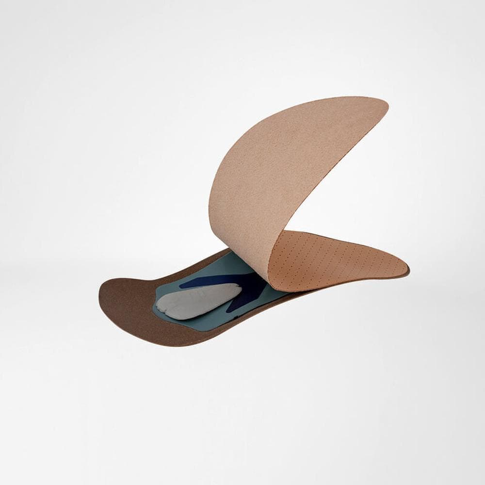 ErgoPad® weightflex 3 Ontlastingsinlegzool en viltzame velcro-achtige opening voor schoen- of voetondersteuning, neutrale beige tinten.