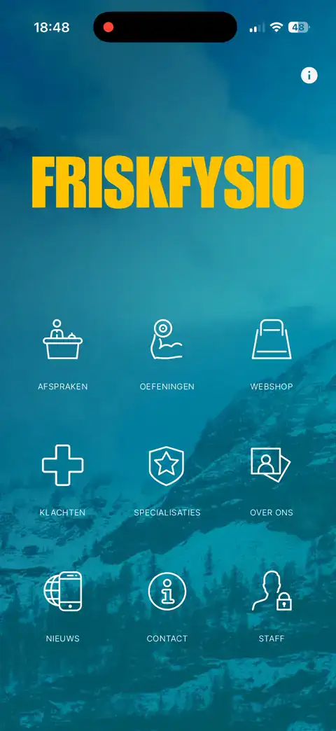 Home screen of the FRISK App