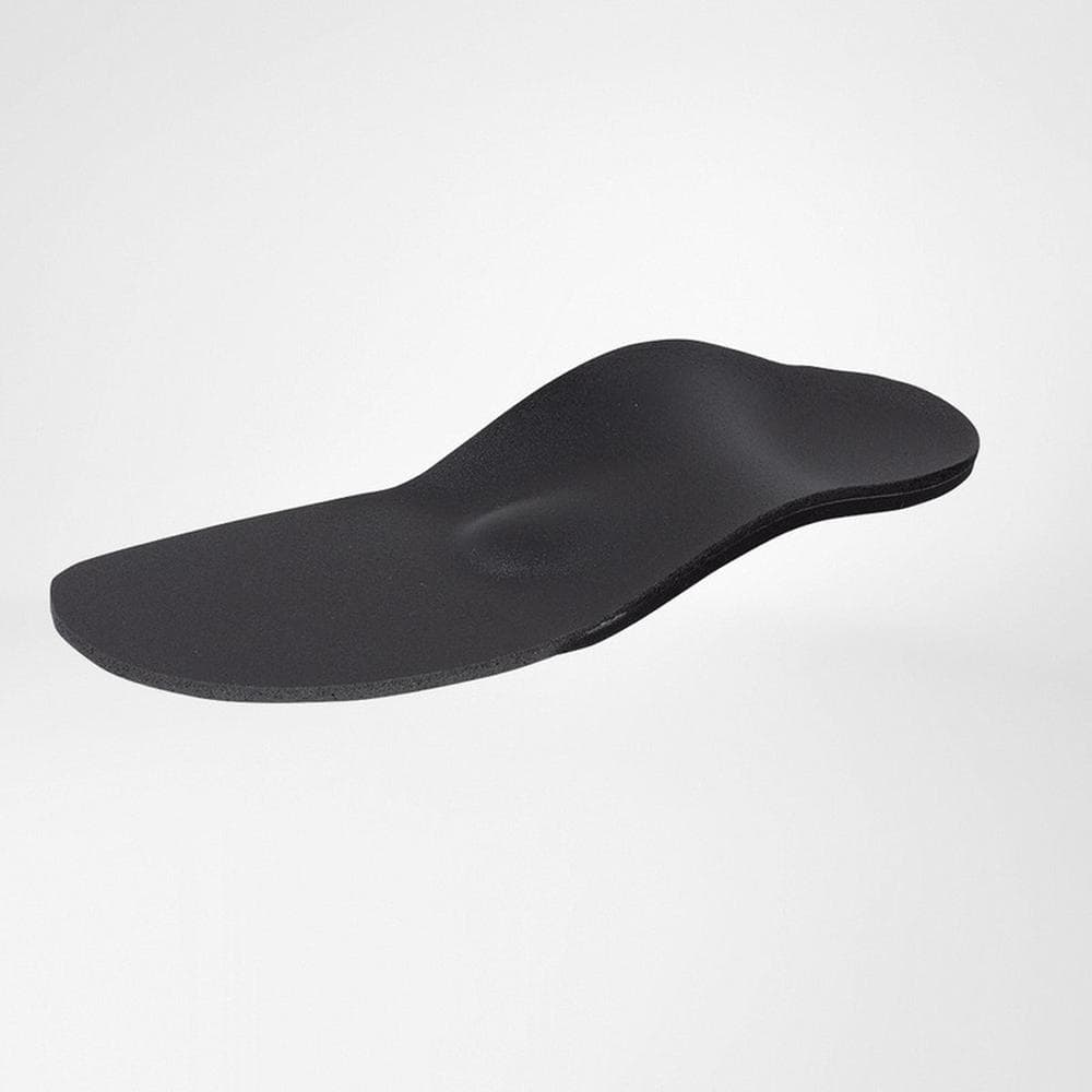 GloboTec® Soft 4 Ergonomische orthopedische inlegzool met ondersteunende boogondersteuning, donkerrood zwarte tint, geschikt voor comfort en voetgezondheid.