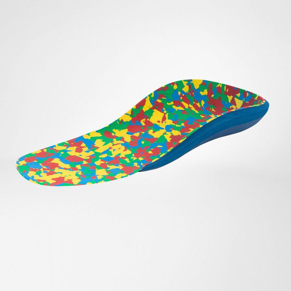 GloboTec® Soft 7 Kleurrijke inlegzool met speelse rasterpatroon en ergonomische vorm voor steun en comfort.